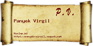 Panyek Virgil névjegykártya